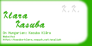 klara kasuba business card