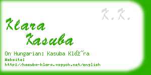 klara kasuba business card